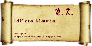 Márta Klaudia névjegykártya