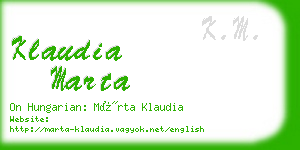 klaudia marta business card